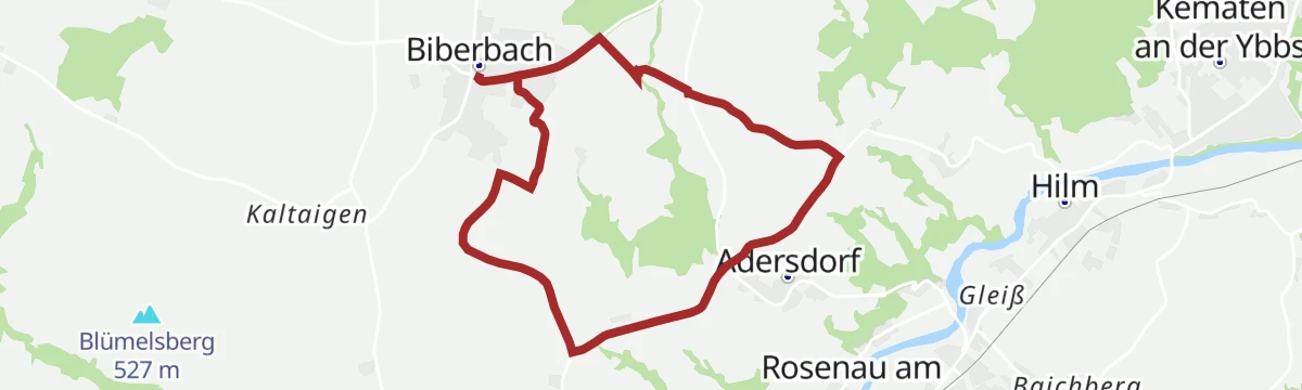 Route map: Biberbacher Kapellenweg Krausenöd